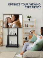 Rolling TV Stand with Wheels for 32-75 Inch