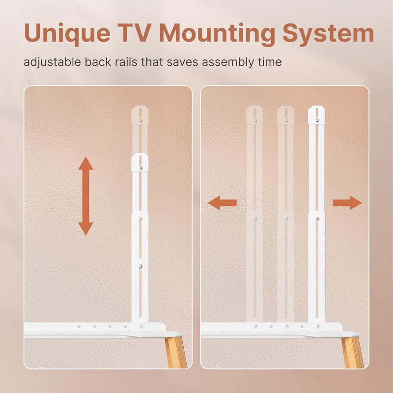 Rolling TV Stand with Wheels for 49 to