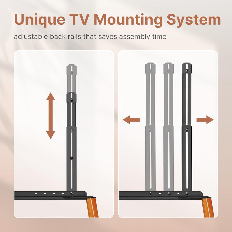 Rolling TV Stand with Wheels for 49 to