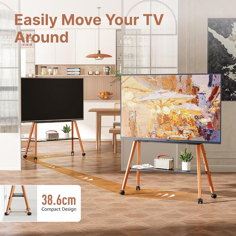 Rolling TV Stand with Wheels for 49 to