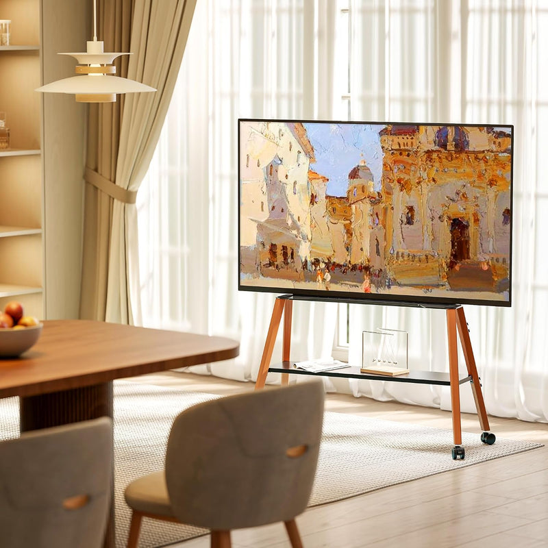 Rolling TV Stand with Wheels for 49 to