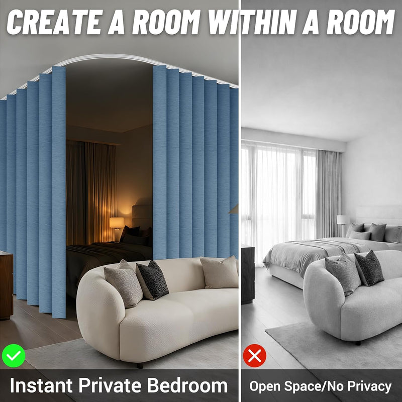 Room Divider Curtain Sets with Flexible Ceiling Track