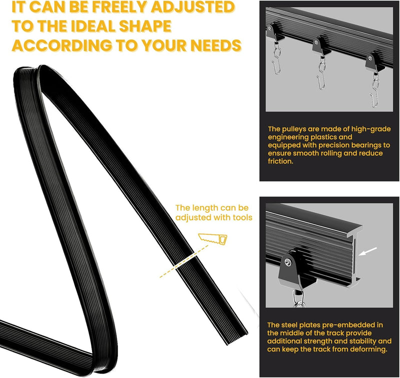 Room Divider Curtain Sets with Flexible Ceiling Track