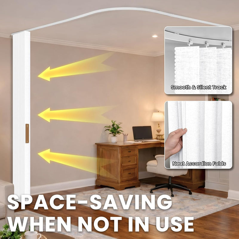 Room Divider Curtain Sets with Flexible Ceiling Track