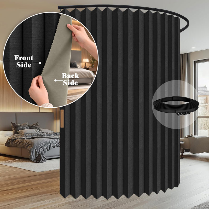 Room Divider Curtain Sets with Flexible Ceiling Track