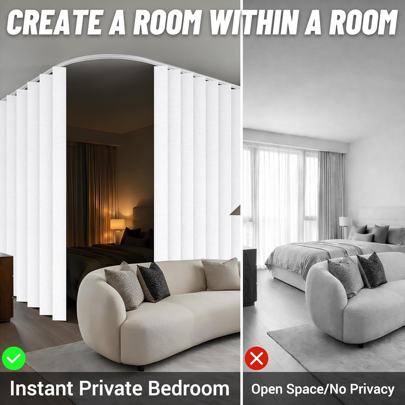 Room Divider Curtain Sets with Flexible Ceiling Track