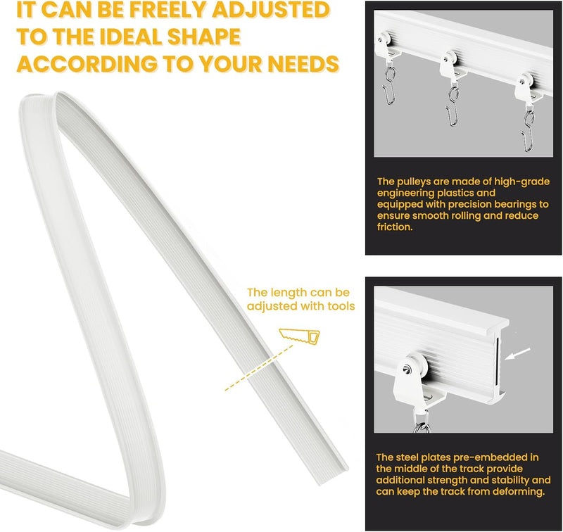 Room Divider Curtain Sets with Flexible Ceiling Track