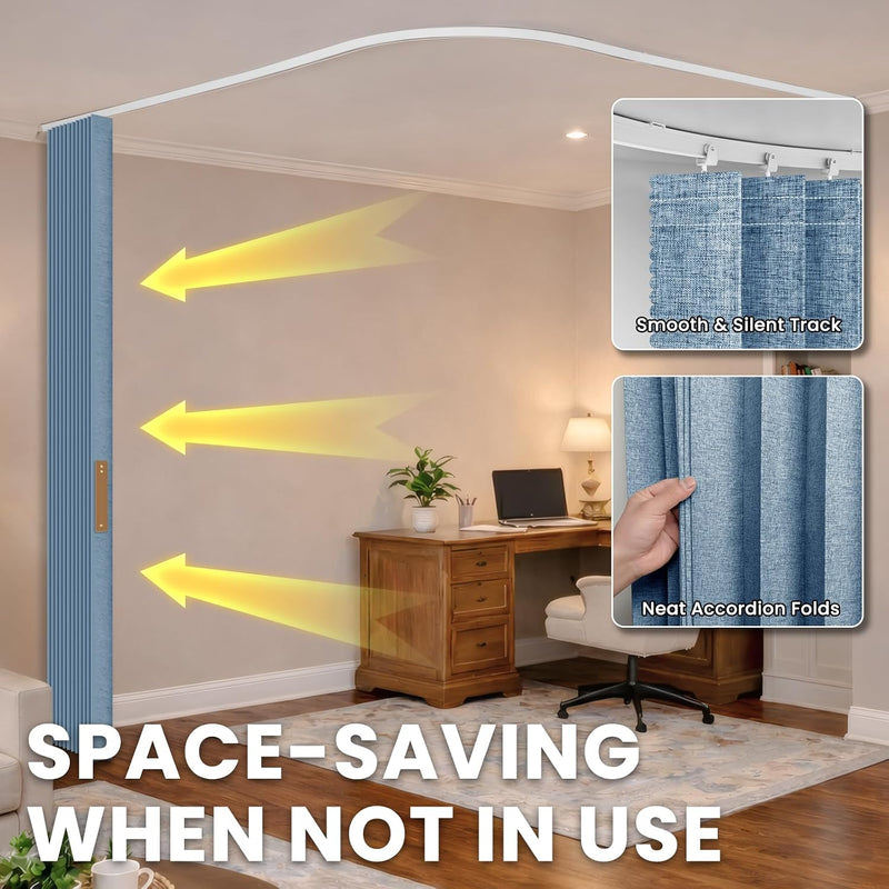 Room Divider Curtain Sets with Flexible Ceiling Track