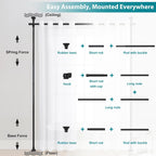 Room Divider No Drilling Curtain Rods Hanging Wall