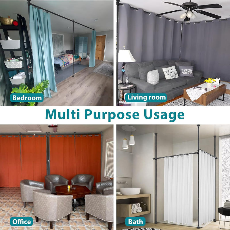 Room Divider No Drilling Curtain Rods Hanging Wall