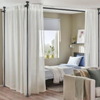 Room Divider No Drilling Curtain Rods Hanging Wall