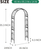 Rose Arch Arbour 87"h X 45"w Iron Curved