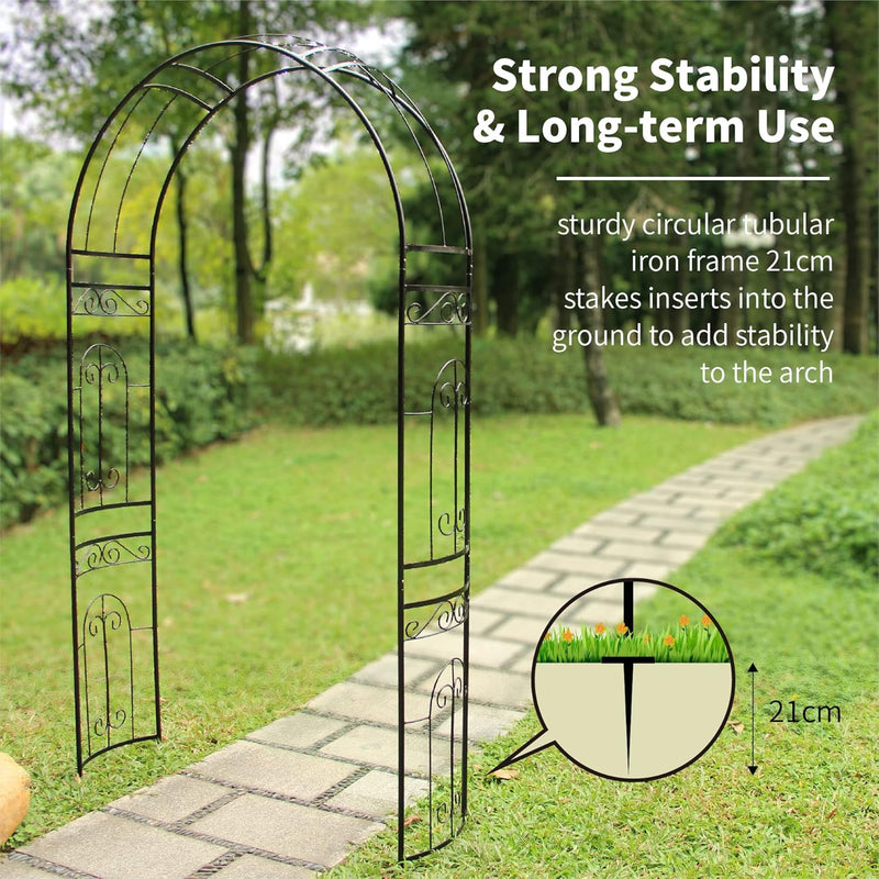 Rose Arch Arbour 87"h X 45"w Iron Curved