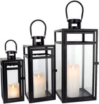 Rose Stainless Steel Candle Lanterns 48 38 30 (Set of 3)