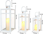 Rose Stainless Steel Candle Lanterns 48 38 30 (Set of 3)