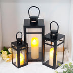 Rose Stainless Steel Candle Lanterns 48 38 30 (Set of 3)