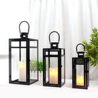 Rose Stainless Steel Candle Lanterns 48 38 30 (Set of 3)