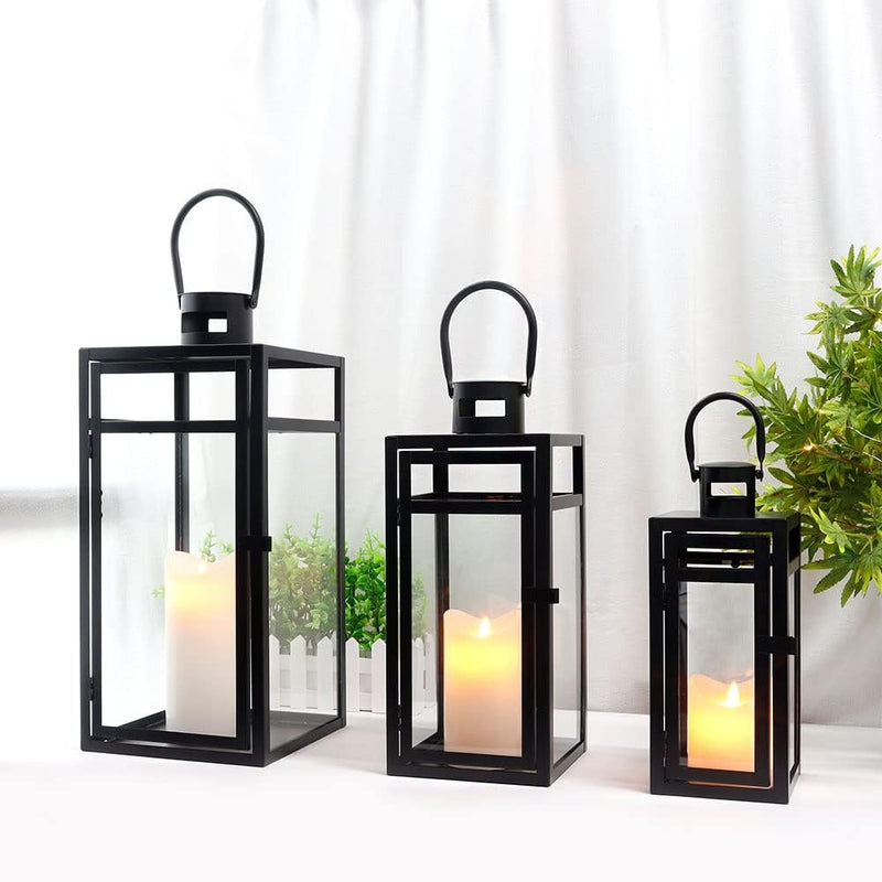 Rose Stainless Steel Candle Lanterns 48 38 30 (Set of 3)
