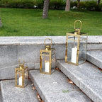 Rose Stainless Steel Candle Lanterns 48 38 30 (Set of 3)