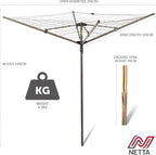 Rotary Washing Line 4 Arm 45m