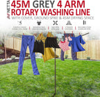Rotary Washing Line 4 Arm 45m