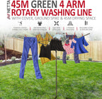 Rotary Washing Line 4 Arm 45m