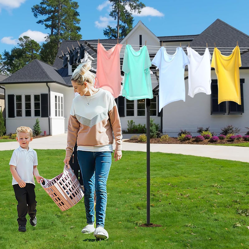 Rotary Washing Line 4 Arm 50m Folding Clothes