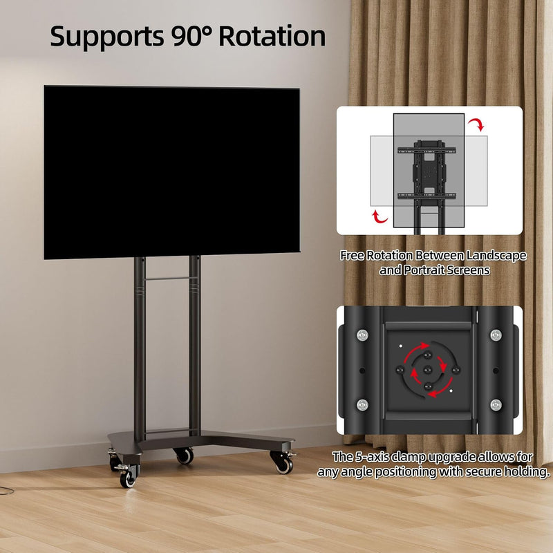 Rotate Mobile TV Stand on Wheels Cart 32-65