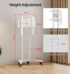 Rotate Mobile TV Stand on Wheels Cart 32-65