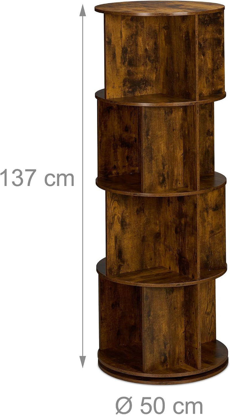 Rotating Bookcase 15 Compartments Hxd: Wood