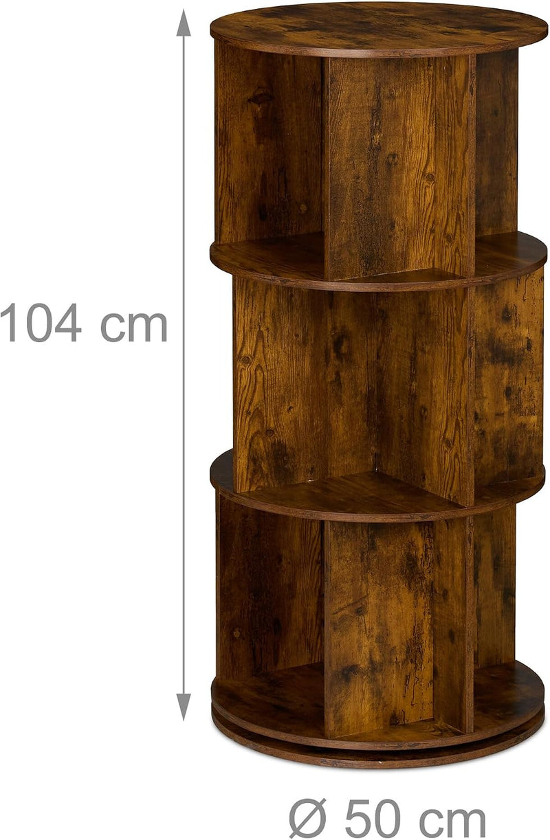 Rotating Bookcase 15 Compartments Hxd: Wood