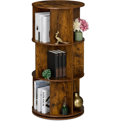 Rotating Bookcase 15 Compartments Hxd: Wood
