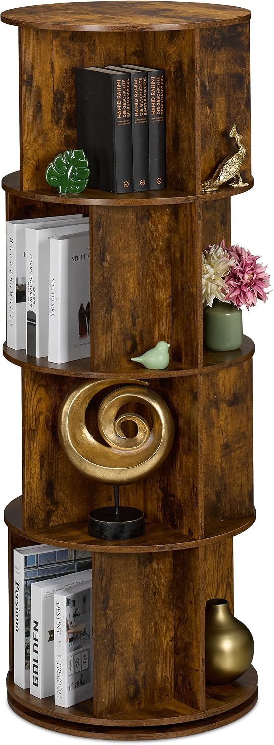 Rotating Bookcase 15 Compartments Hxd: Wood