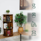 Rotating Bookcase 15 Compartments Hxd: Wood