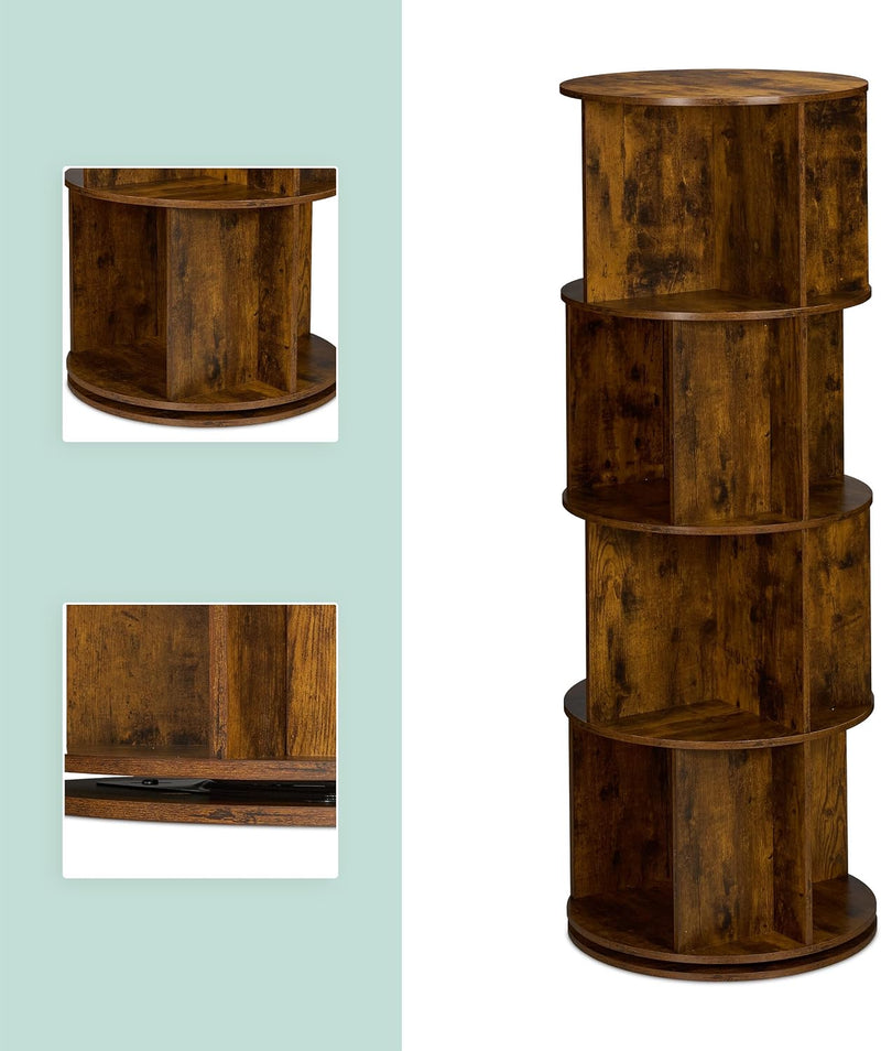 Rotating Bookcase 15 Compartments Hxd: Wood