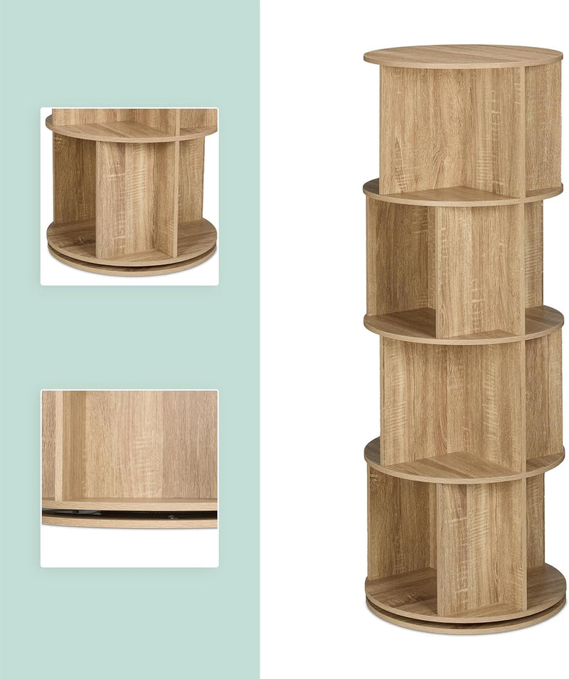 Rotating Bookcase 15 Compartments Hxd: Wood