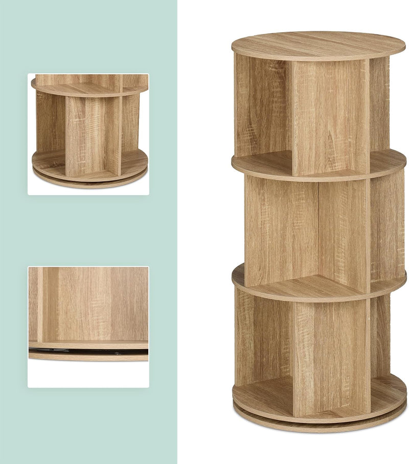 Rotating Bookcase 15 Compartments Hxd: Wood