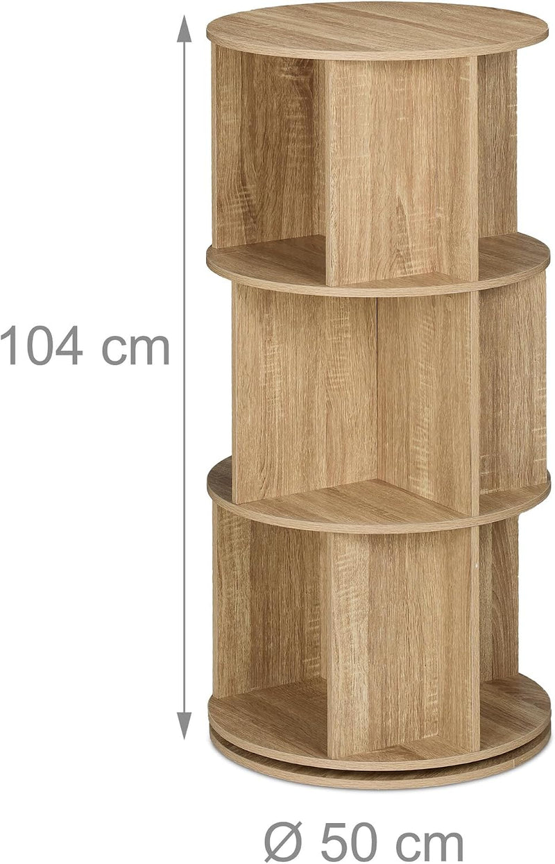 Rotating Bookcase 20 Compartments Hxd: Wood