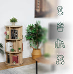 Rotating Bookcase 20 Compartments Hxd: Wood