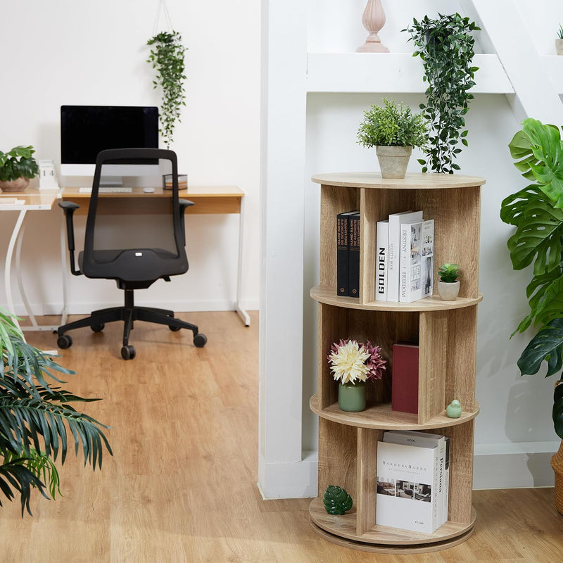 Rotating Bookcase 20 Compartments Hxd: Wood