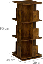 Rotating Bookcase 360-Degree Swivel 3 Tiers