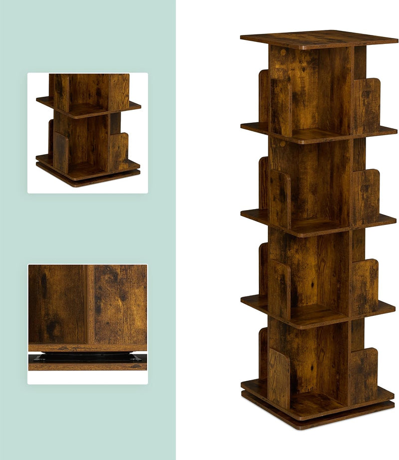 Rotating Bookcase 360-Degree Swivel 3 Tiers