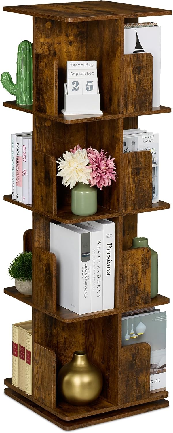 Rotating Bookcase 360-Degree Swivel 3 Tiers
