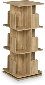 Rotating Bookcase 360-Degree Swivel 4 Levels Shelves