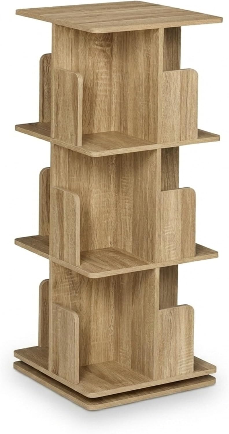 Rotating Bookcase 360-Degree Swivel 4 Levels Shelves