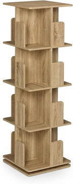 Rotating Bookcase 360-Degree Swivel 4 Levels Shelves