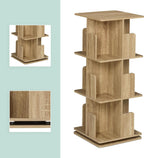Rotating Bookcase 360-Degree Swivel 4 Levels Shelves