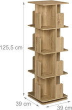 Rotating Bookcase 360-Degree Swivel 4 Levels Shelves