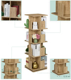 Rotating Bookcase 360-Degree Swivel 4 Levels Shelves