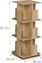 Rotating Bookcase 360-Degree Swivel 4 Levels Shelves